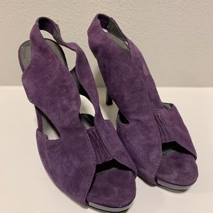 Purple suede heels